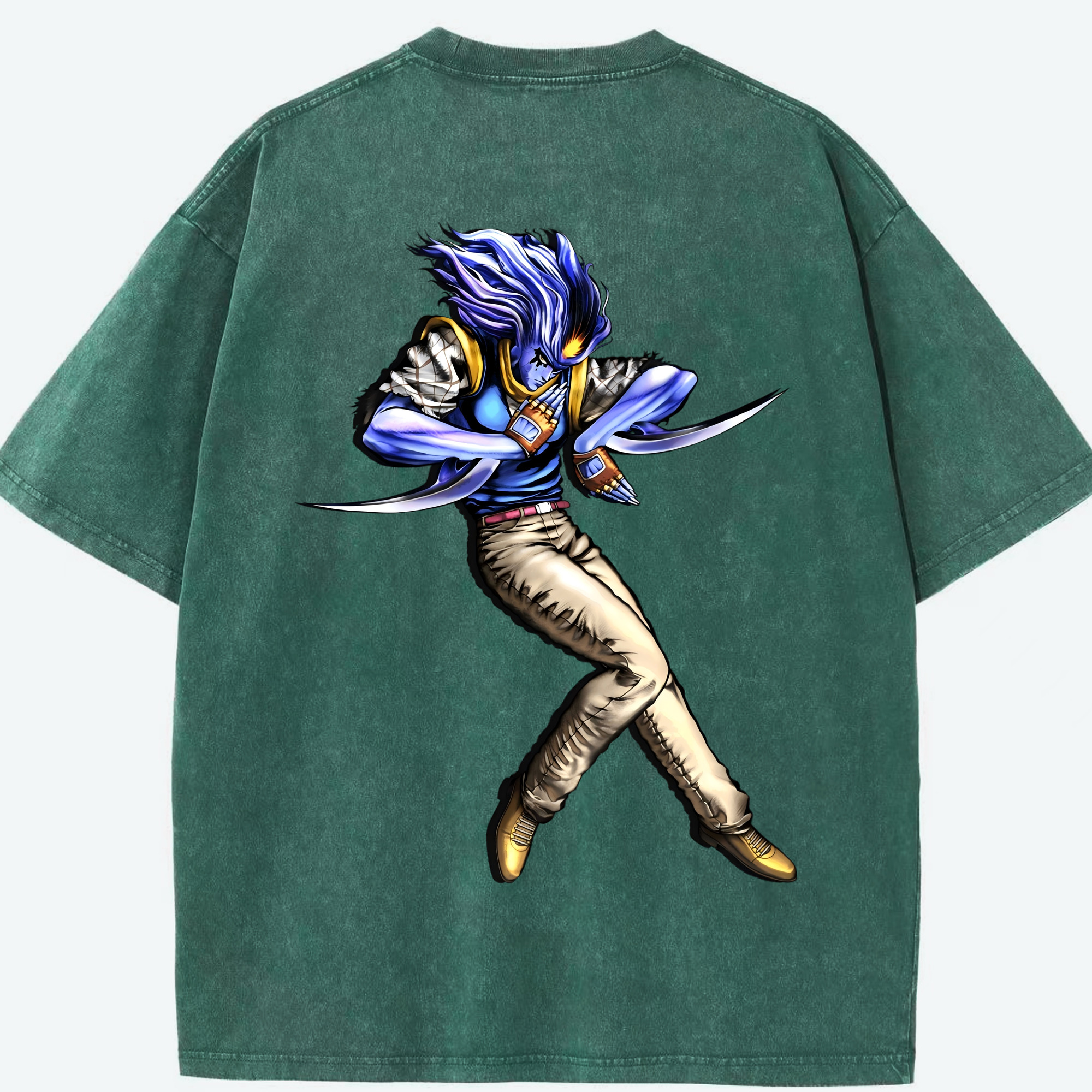 （画像用） ジョジョの奇妙な冒険 JoJo's Bizarre Adventure 綿100% ヴィンテージ風 半袖Tシャツ（背面プリント）